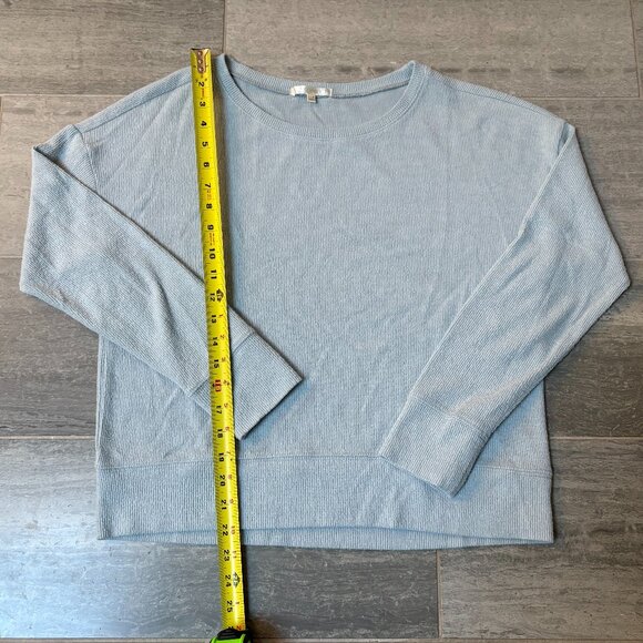 Z Supply Hang Out Rib Long Sleeve Top Lightweight Sweatshirt Blue Size Large - Picture 6 of 11